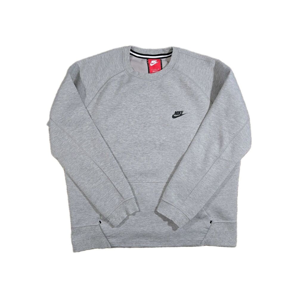 Mens Nike Tech Fleece Crewneck Sweatshirt Gray Large